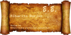 Bibarits Borisz névjegykártya